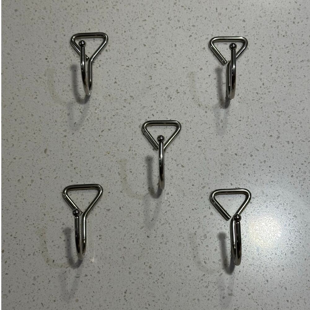 Closet Organization Silver Hooks - Set of 5